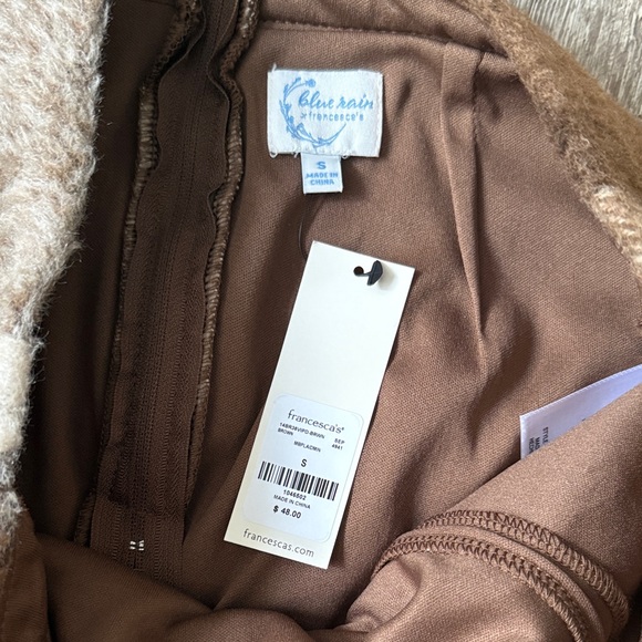 Francescas Brown and Cream Plaid Mini Skirt - Picture 2 of 4